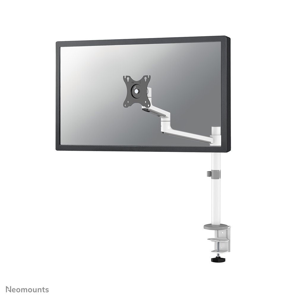 Bras support d'écran Neomounts DS60-425WH1, 17 à 27 pouces, jusqu'à 8 kg, VESA 75x75 à 100x100