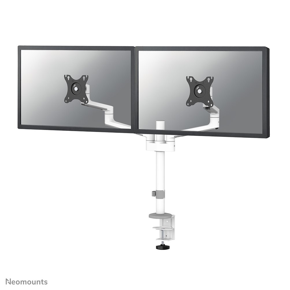 Bras support d'écran Neomounts DS60-425WH2, 17 à 27 pouces, jusqu'à 8 kg, 2 écrans, VESA 75x75 à 100x100
