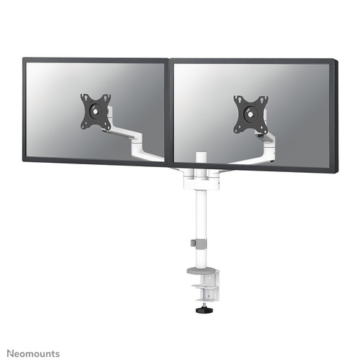Bras support d'écran Neomounts DS60-425WH2, 17 à 27 pouces, jusqu'à 8 kg, 2 écrans, VESA 75x75 à 100x100