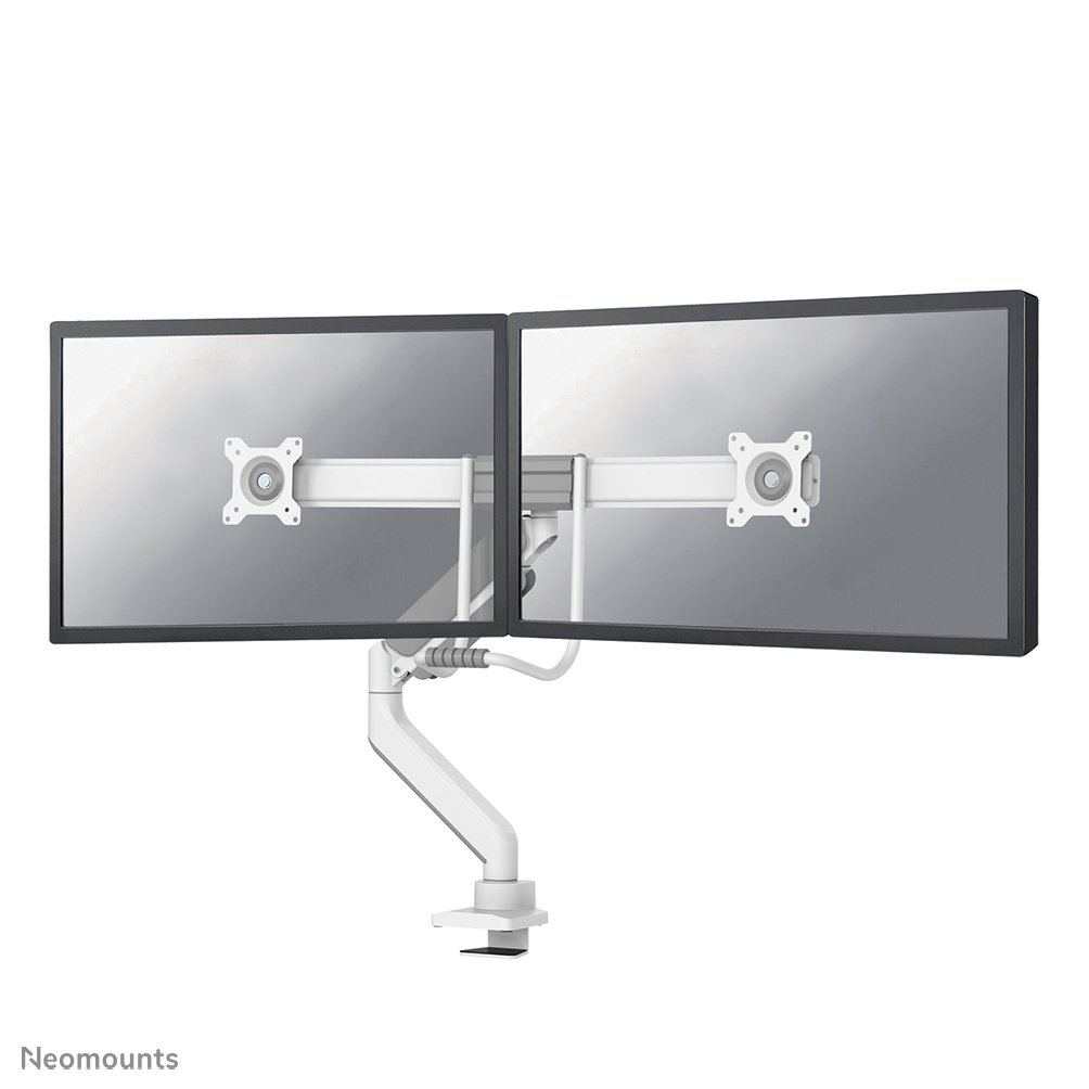 Bras support d'écran Neomounts DS75-450WH2, 17 à 32 pouces, jusqu'à 8 kg, 2 écrans, VESA 75x75 à 100x100