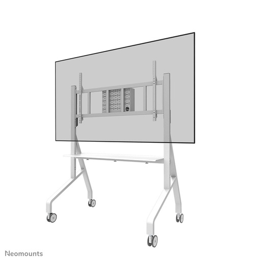 Chariot mobile pour écran Neomounts FL50-575WH1, 65 à 115 pouces, jusqu'à 125 kg, VESA 100x100 à 1100x600, fixé