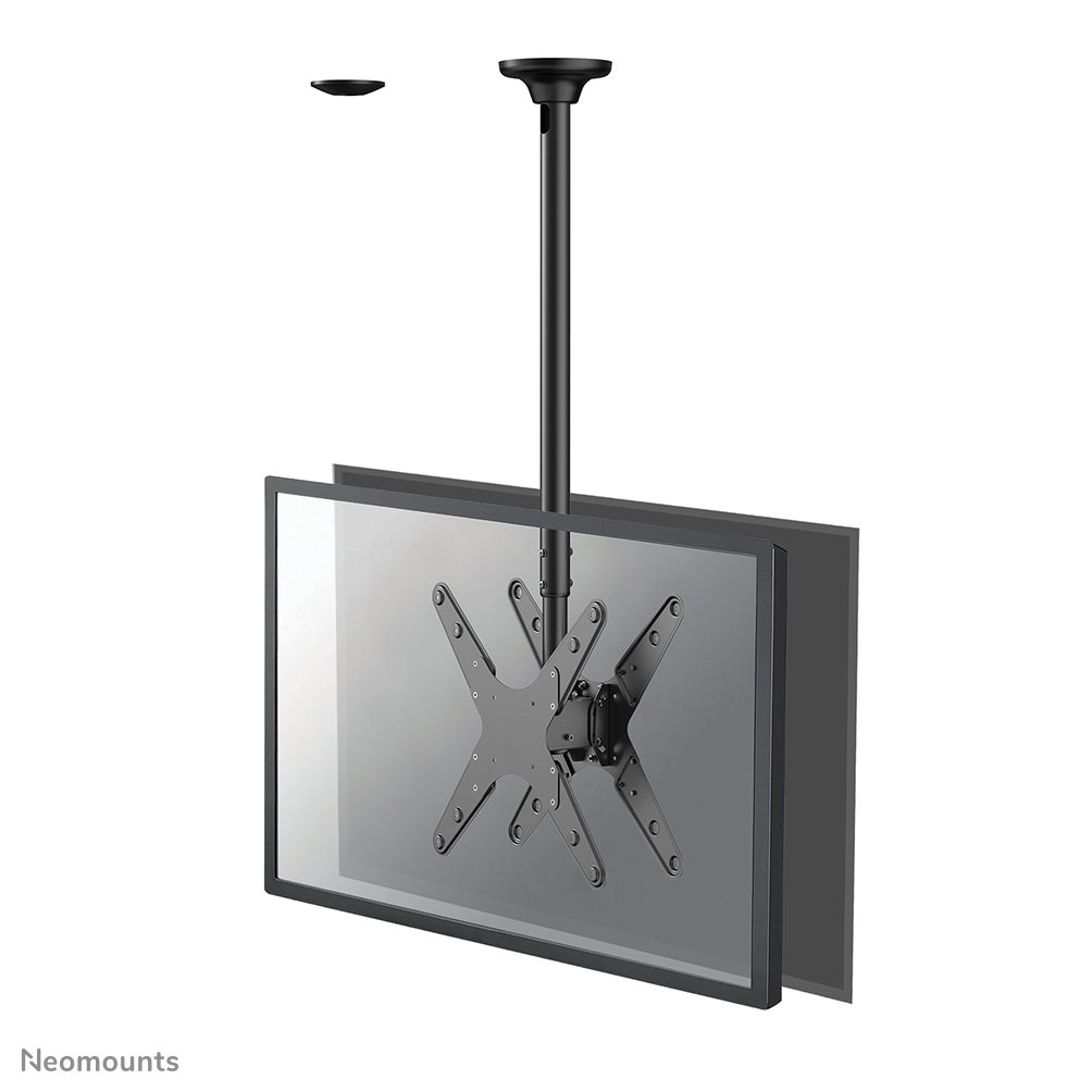 Neomounts FPMA-C340DBLACK Deckenhalterung, 32 bis 75 Zoll, bis 50 kg, 2 Bildschirme, VESA 100x100 bis 400x400