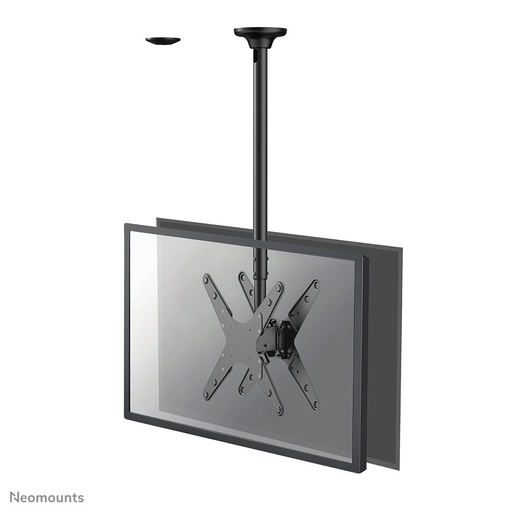 Neomounts FPMA-C340DBLACK Deckenhalterung, 32 bis 75 Zoll, bis 50 kg, 2 Bildschirme, VESA 100x100 bis 400x400