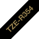 Ruban satin Brother TZe-R354 / TZER354, doré sur noir, 24 mm x 4 m
