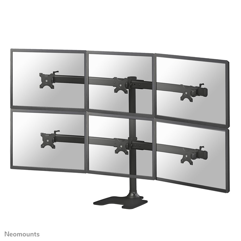 Pied support d'écran Neomounts FPMA-D700DD6, 10 à 27 pouces, jusqu'à 8 kg, 6 écrans, VESA 75x75 à 100x100