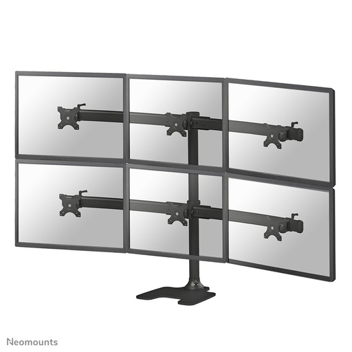 Pied support d'écran Neomounts FPMA-D700DD6, 10 à 27 pouces, jusqu'à 8 kg, 6 écrans, VESA 75x75 à 100x100