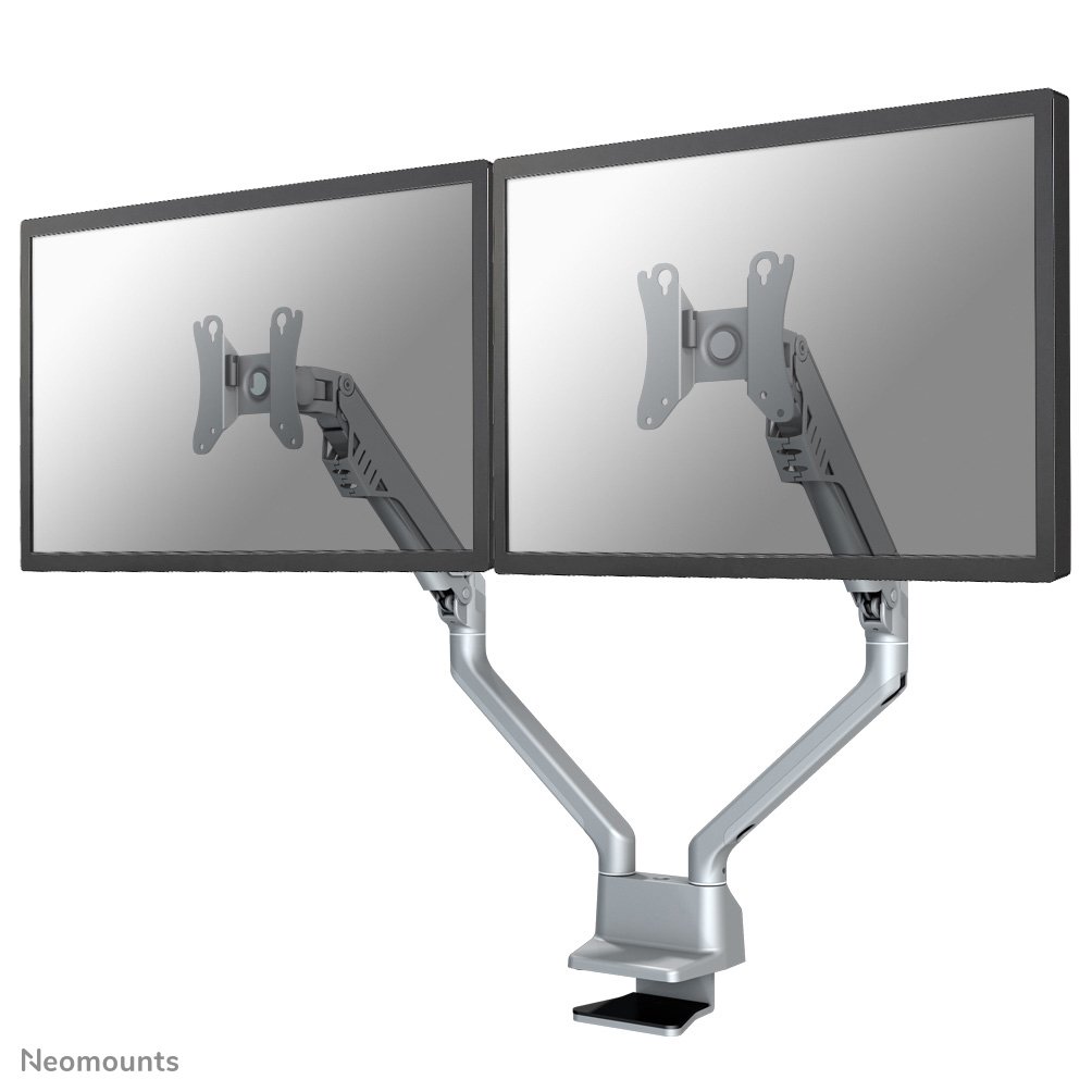 Neomounts FPMA-D750DSILVER Monitorarm, 10 bis 32 Zoll, bis 8 kg, 2 Bildschirme, VESA 75x75 bis 100x100