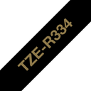 Brother Satinband TZe-R334 / TZER334, gold auf schwarz, 12 mm x 4 m