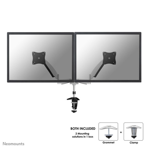 Neomounts FPMA-D950D Monitorarm, 10 bis 27 Zoll, bis 9 kg, 2 Bildschirme, VESA 75x75 bis 100x100