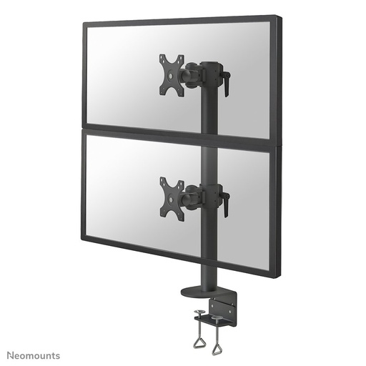 Bras support d'écran Neomounts FPMA-D960DVBLACKPLUS, 17 à 49 pouces, jusqu'à 15 kg, 2 écrans, VESA 75x75 à 100x100