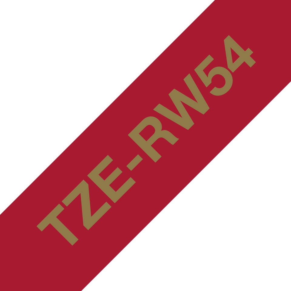 Ruban satin Brother TZe-RW54 / TZERW54, doré sur bordeaux, 24 mm x 4 m