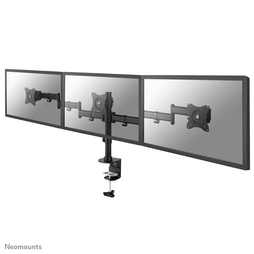 Bras support d'écran Neomounts NM-D135D3BLACK, 10 à 27 pouces, jusqu'à 8 kg, 3 écrans, VESA 75x75 à 100x100