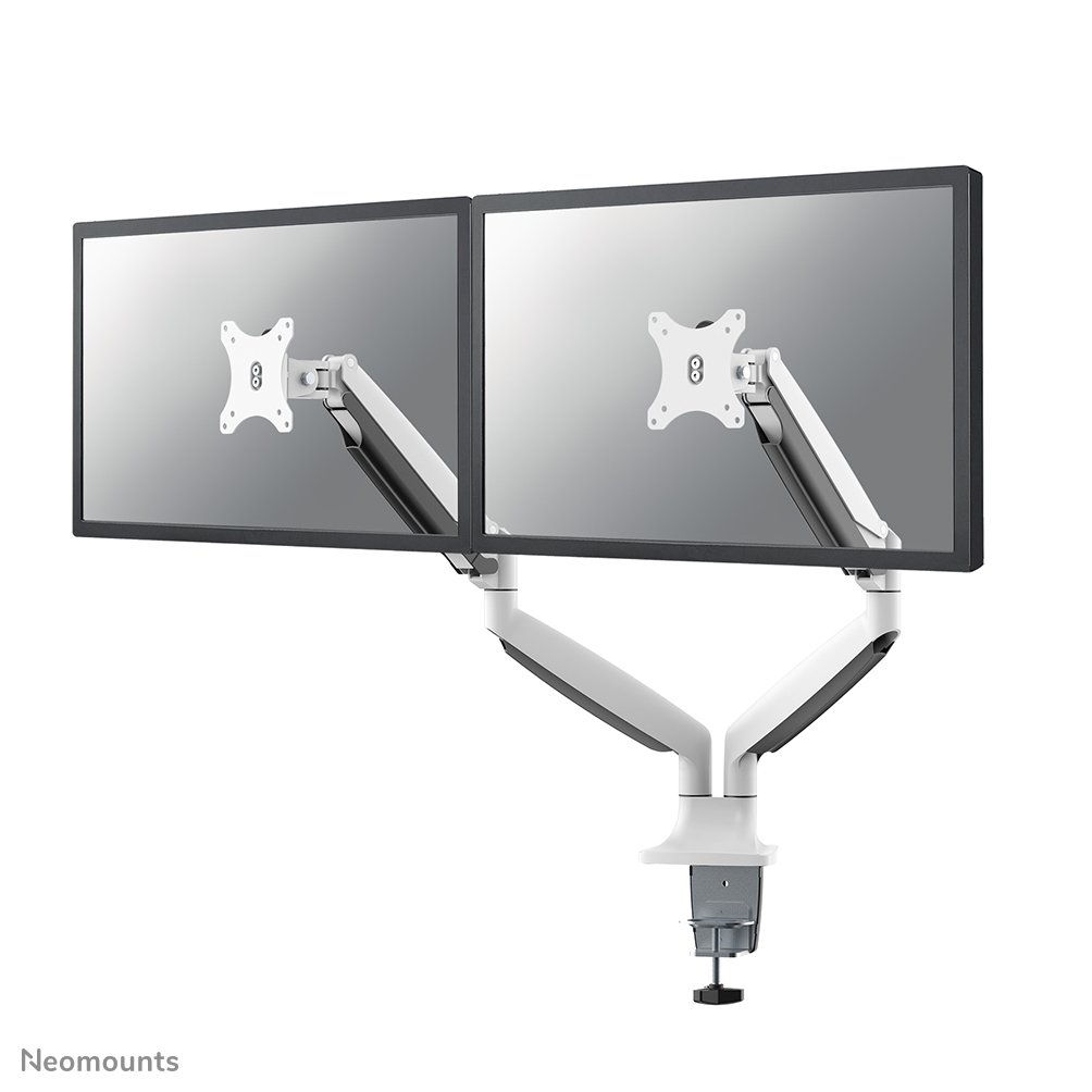 Bras support d'écran Neomounts NM-D750DWHITE, 10 à 32 pouces, jusqu'à 9 kg, 2 écrans, VESA 75x75 à 100x100