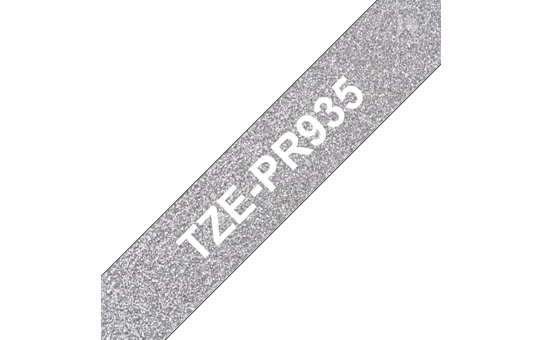 Brother Schriftband laminiert premium TZe-PR935 / TZEPR935, weiß auf silber, 12 mm x 8 m