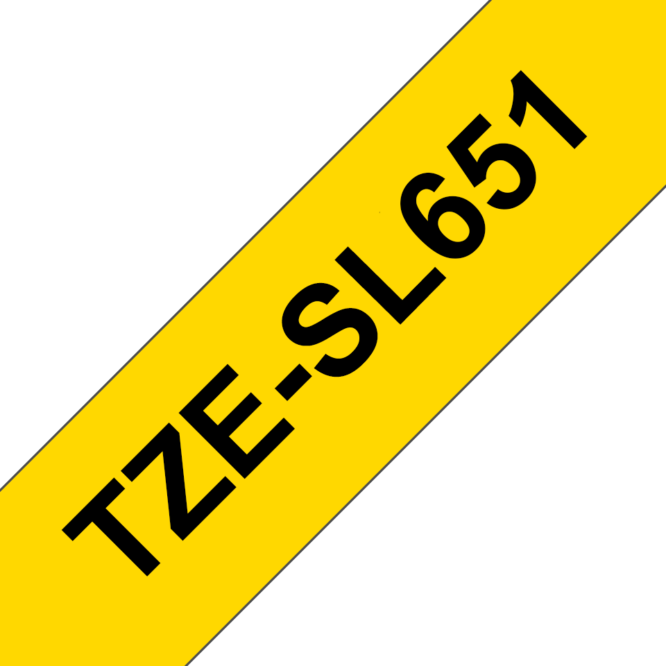 Ruban auto-laminé Brother TZe-SL651 / TZESL651, noir sur jaune, 24 mm x 8 m