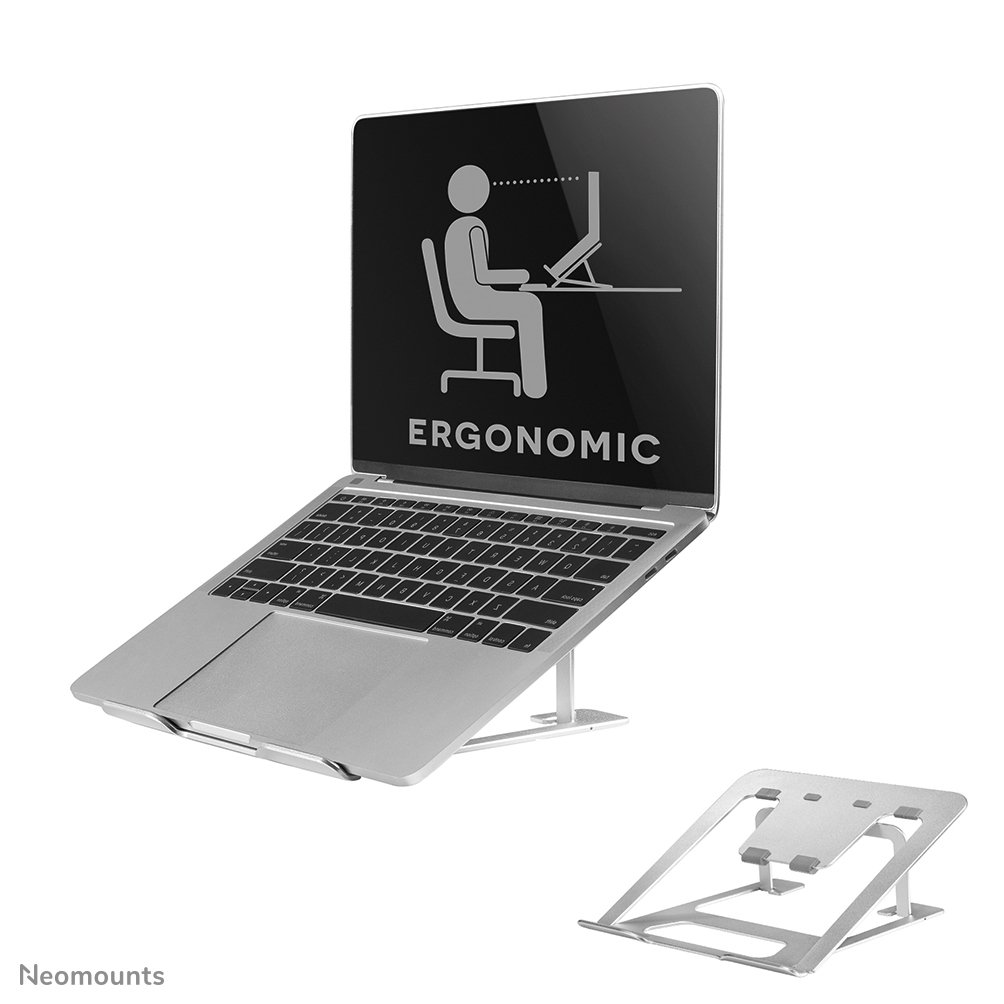Neomounts NSLS085SILVER Laptopständer, 10 bis 17 Zoll, bis 5 kg, Neigen