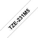 Ruban laminé Brother TZe-231M5 / TZE231M5, noir sur blanc, 12 mm x 8 m (5 cassettes)