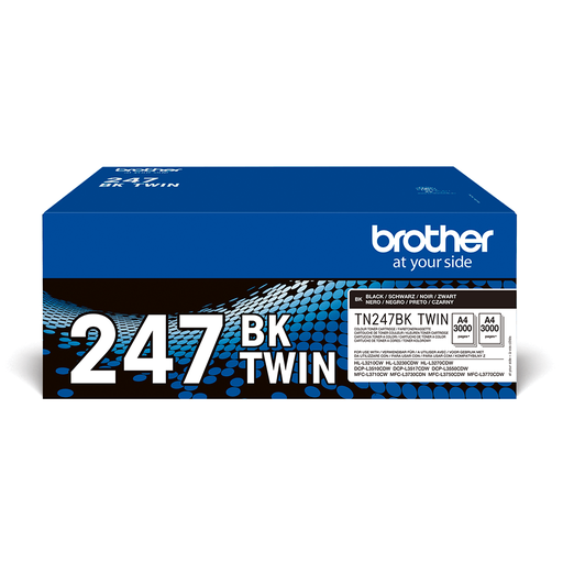 Pack 2 toners Brother TN-247BKTWIN / TN247BKTWIN noir XL, 2 x 3 000 pages