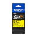 Gaine thermorétractable Brother HSe-611E / HSE611E, noir sur jaune, 5,2 mm x 1,5 m