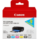 Pack Canon PGI-550/CLI-551 / 6496B005, 6 cartouches