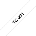 Ruban laminé Brother TC-291 / TC291, noir sur blanc, 9 mm x 7,7 m