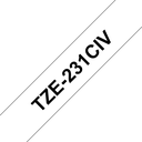 Ruban laminé Brother TZe-231CIV / TZE231CIV, noir sur blanc, 12 mm x 8 m