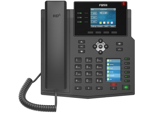 Téléphone de bureau SIP Fanvil X4U V2, 12 comptes SIP, double écran couleur, Gigabit, PoE