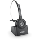 Casque sans fil DECT Snom A190, monaural, 7 h de conversation, portée 50 m, support de charge inclus