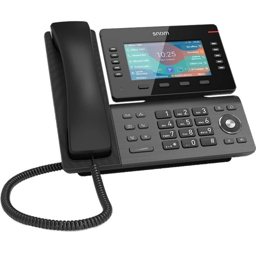 Snom D865 SIP-Tischtelefon, 12 SIP-Konten, 5" Farbdisplay 1280 x 720, WLAN und Bluetooth, Gigabit PoE