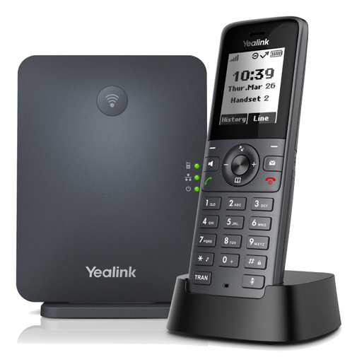 Yealink W71P Professionelles DECT-Telefon, IP-Basis W70B + Mobilteil W71H, 10 Mobilteile, 20 gleichzeitige Gespräche, Po