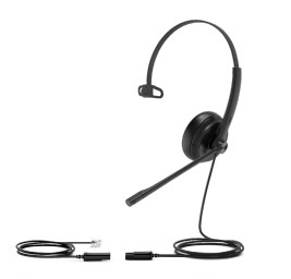 Yealink YHS34 Lite Mono Kabelgebundenes Headset, monaural, RJ9 mit QD-Kabel, Mikrofon mit Geräuschunterdrückung, Schaums