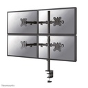 Bras support d'écran Neomounts FPMA-D550D4BLACK, 13 à 32 pouces, jusqu'à 6 kg, 4 écrans, VESA 75x75 à 100x100